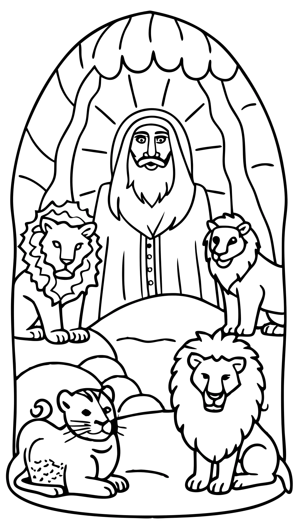 Páginas para colorear de Daniel y The Lions Den